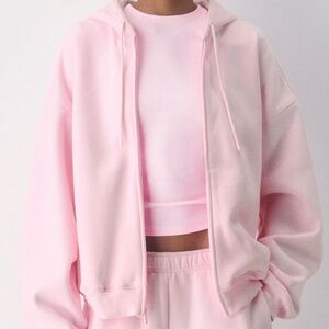 VILLA PINK Aritzia Cozy Sweatfleece Mega Zip Hoodie